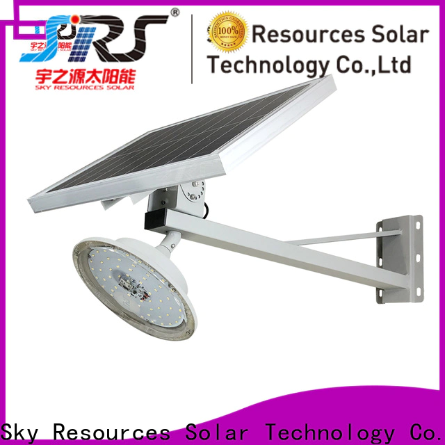 install 50w solar street light dimmable with battery for fence post