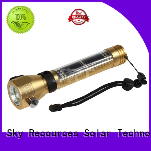integrating solar rechargeable led flashlight make in China for pathway