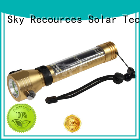 SRS high powered solar rechargeable led flashlight series for home use