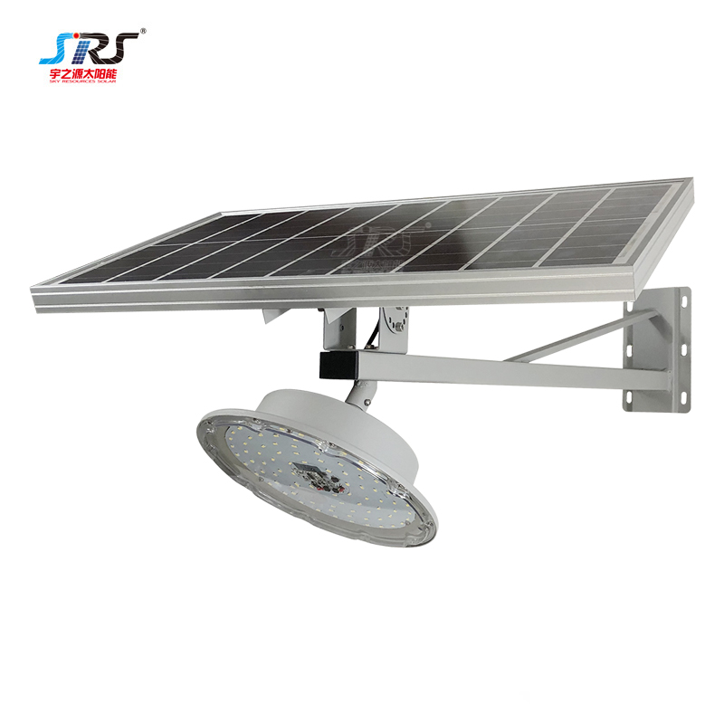 install 50w solar street light dimmable with battery for fence post-1