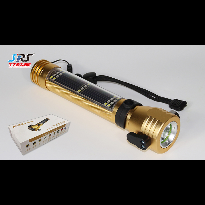 Custom Multifunctional Solar Flashlight Emergency Hammer Flashlight YZY-PY-07-004