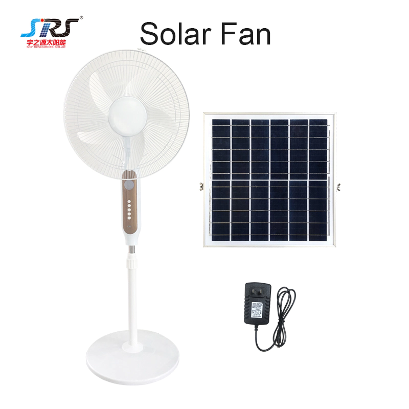 Solar panel portable fan 16 inch charge for mobile with led light YZY-PVY-037