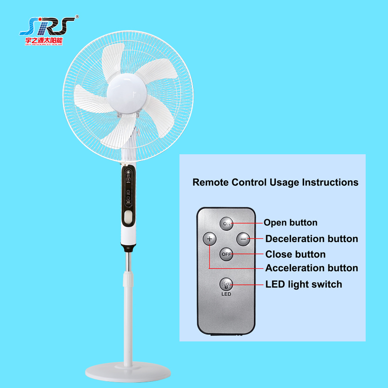 Long range floor standing solar charging fan with remote control for home and outdoor use YZY-L208YK