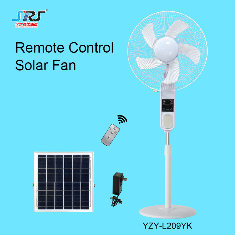 16 inch solar charging fan ultra long battery life remote control for home and outdoor use YZY-L209YK