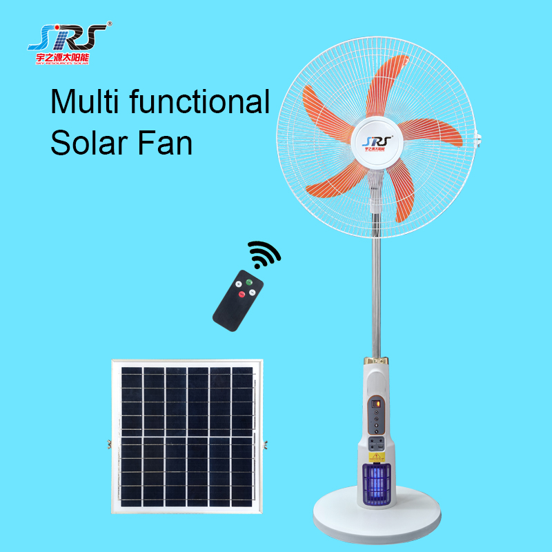 18 inch solar powered fan for household outdoor mosquito repellent charging floor fan YZY-PVY-054